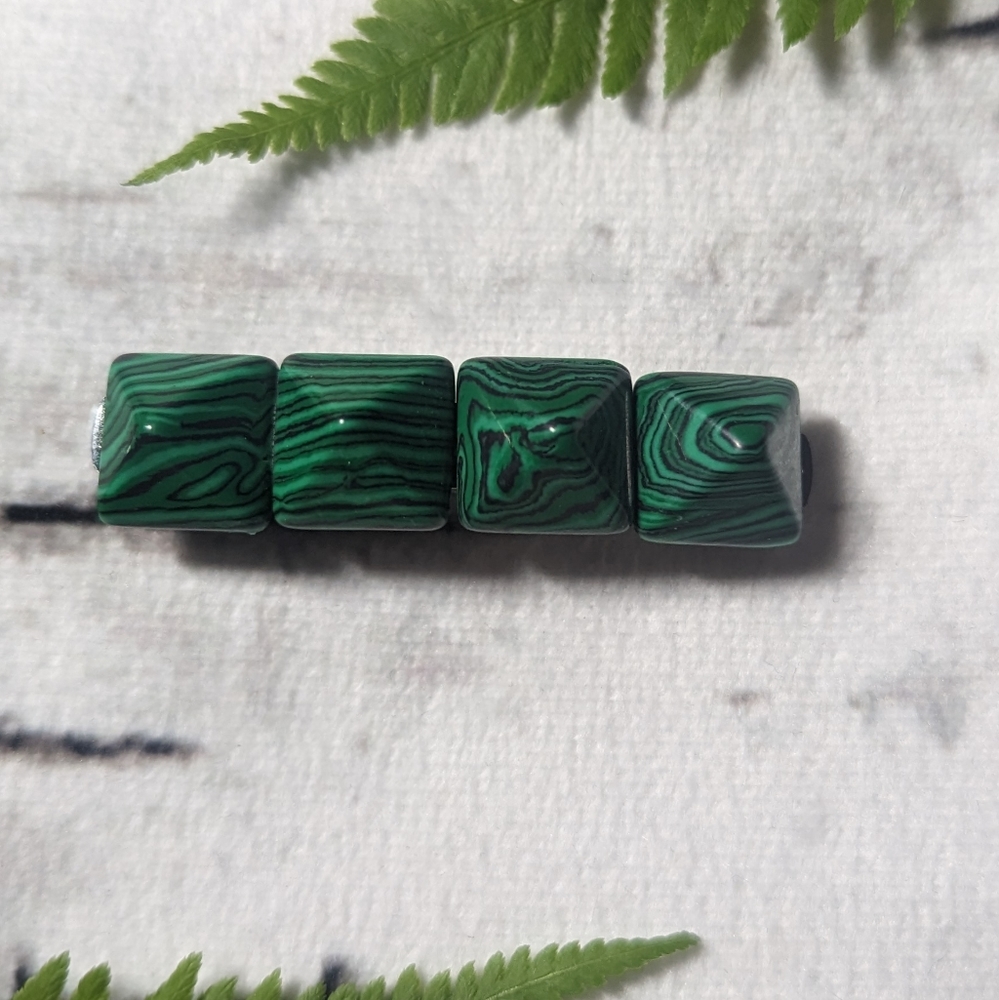 Hair Clip malachite imitation